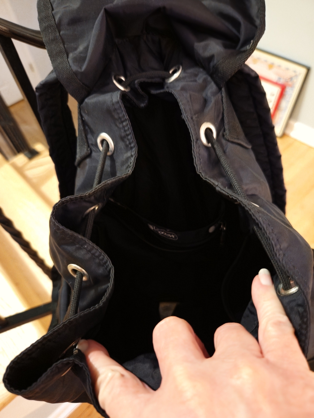 LeSportsac Black Nylon Voyager Backpack - Picture 5 of 5